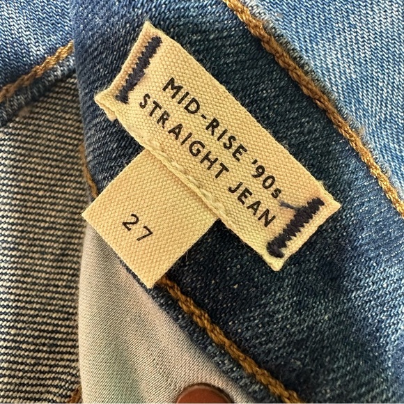 Madewell 27 NWT The 90’s Mid-Rise Straight Jeans Size 27 - Picture 10 of 11